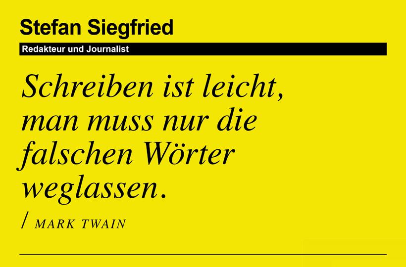 Stefan Siegfried, Redakteur und Journalist